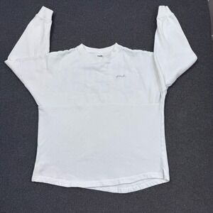 Victoria Secret PINK Logo Sweatshirt M White Oversized Spellout